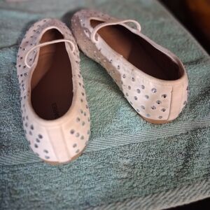 No Boundaries White Flats with Metallic Rhinestones
